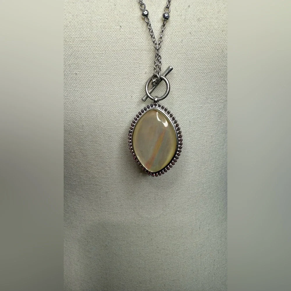 Lucky Brand Silver and Faux Turquoise Pendant Necklace